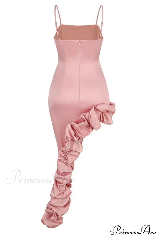 Florence Off Shoulder Charming Asymmetric Ruffle Dress