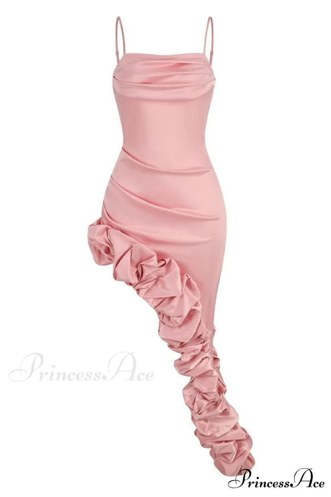 Florence Off Shoulder Charming Asymmetric Ruffle Dress