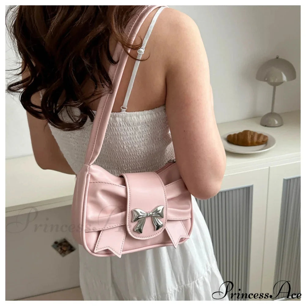 Folded Korean Bow Shoulder Bag for Women shoulder-250126