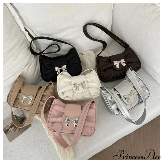 Folded Korean Bow Shoulder Bag for Women shoulder-250126