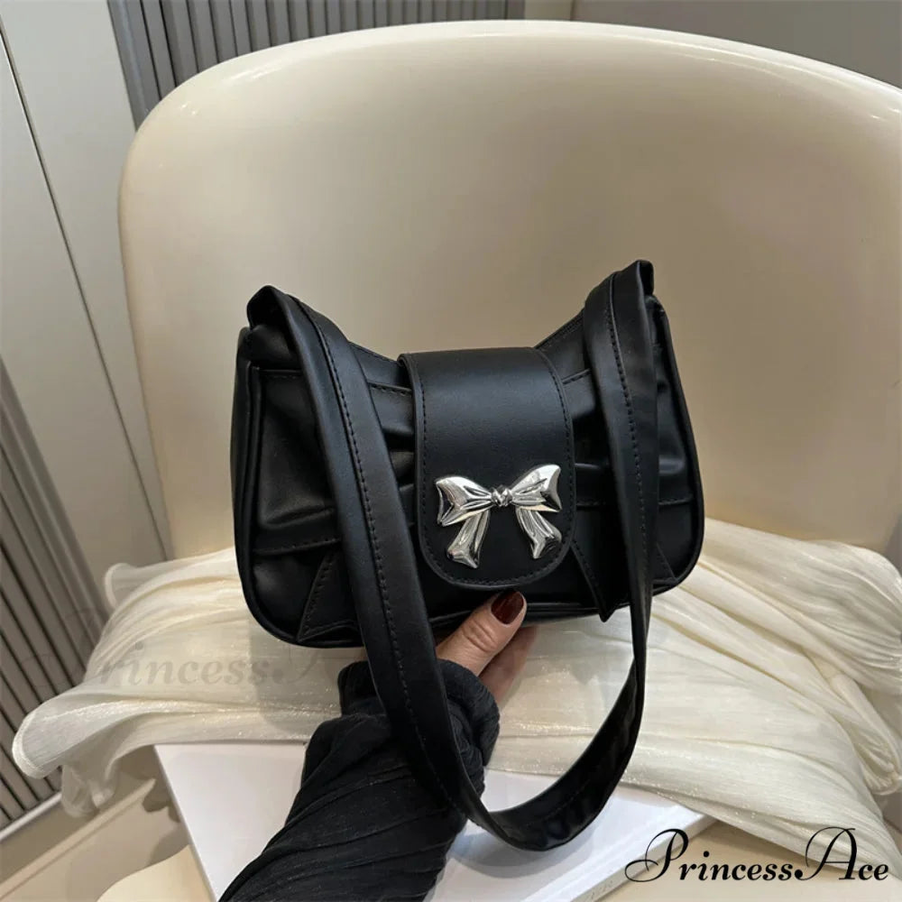 Folded Korean Bow Shoulder Bag for Women shoulder-250126