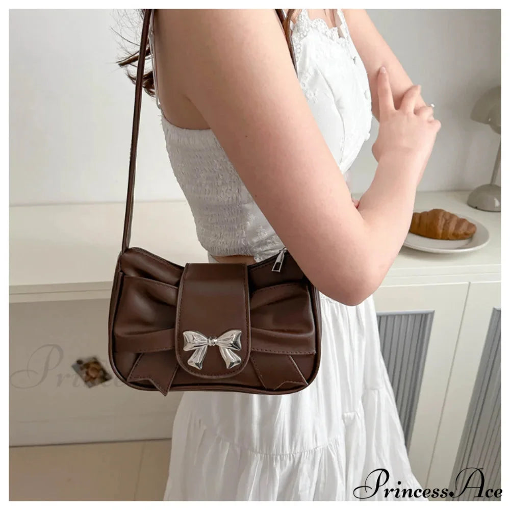 Folded Korean Bow Shoulder Bag for Women shoulder-250126