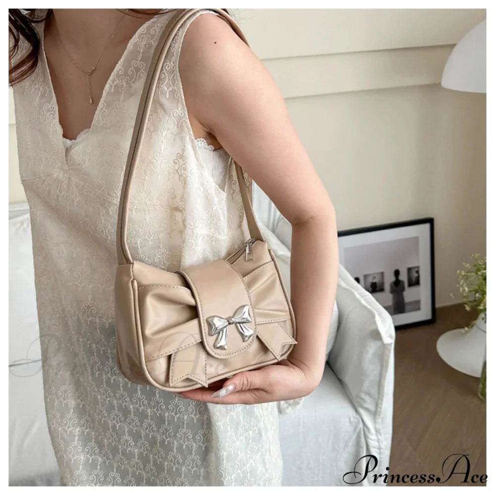 Folded Korean Bow Shoulder Bag for Women shoulder-250126