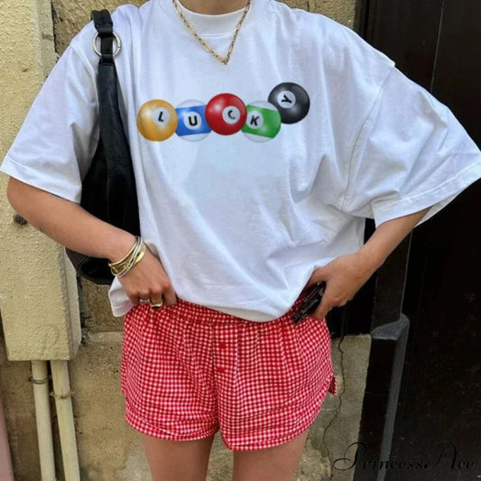 Fortunate Pool Ball Vintage Graphic T-shirt WHITE / S t-shirt-250223