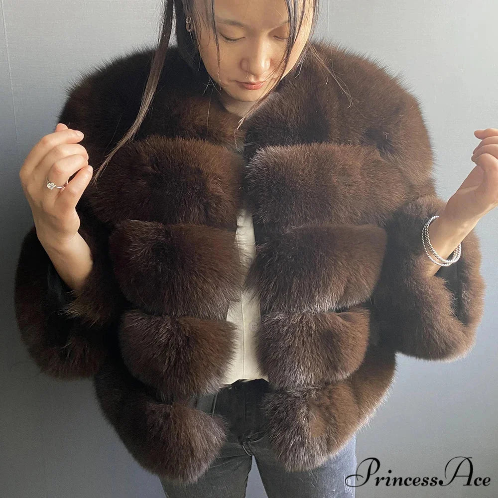 Fox Fur Winter Chilly Weather Coat chocolate / S coats-241228