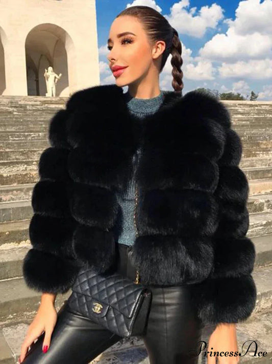 Fox Fur Winter Chilly Weather Coat coats-241228