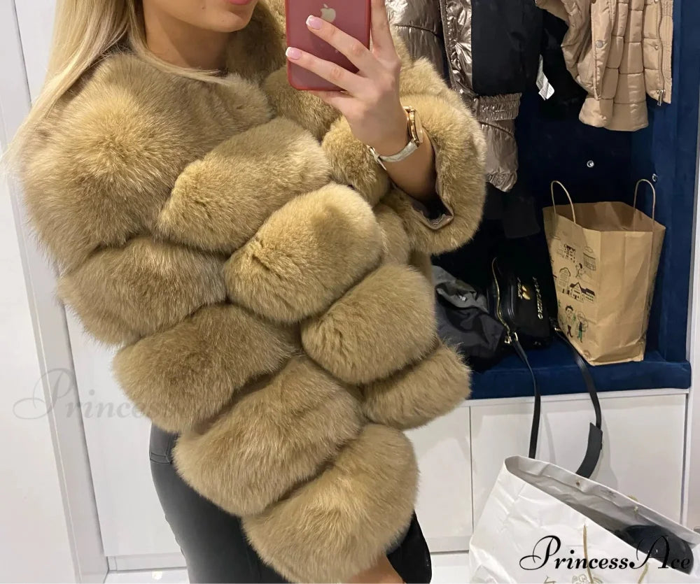 Fox Fur Winter Chilly Weather Coat Mocha / S coats-241228