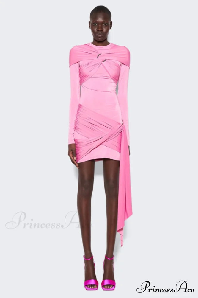 Fran Pink Stylish Mini Dress