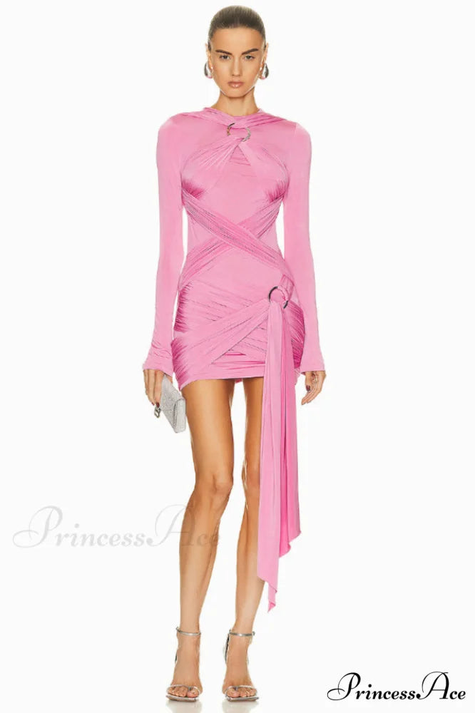 Fran Pink Stylish Mini Dress