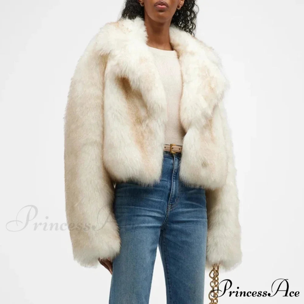 Fresh Green Gradient Cropped Fluffy Coat coats-241228