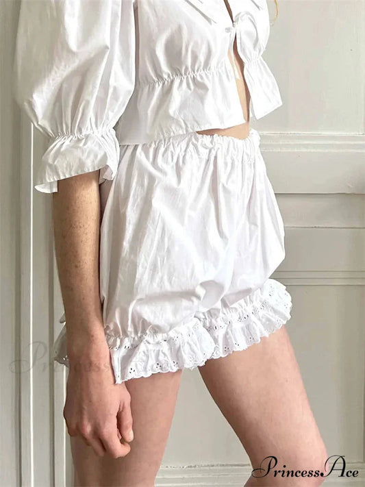 Frilled Bubble Lounge Brief short-250223