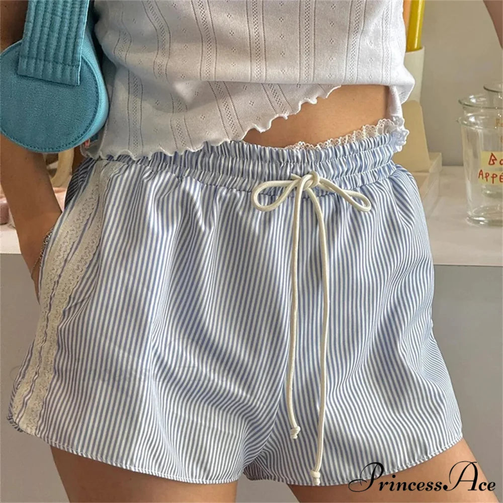 Frilled Lace Trim Banded Brief short-250223