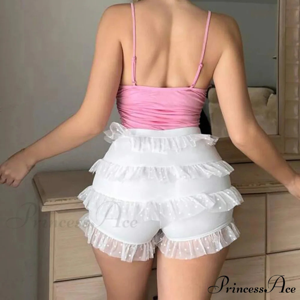 Frilled Lacy High-Rise Short short-250223