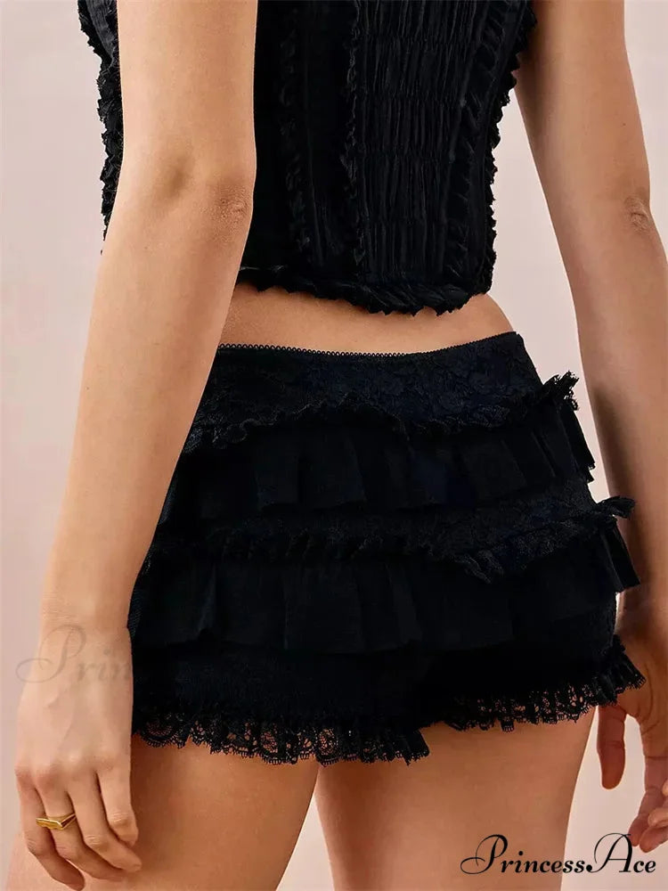 Frilly Frill Stretchy Waist Short short-250223