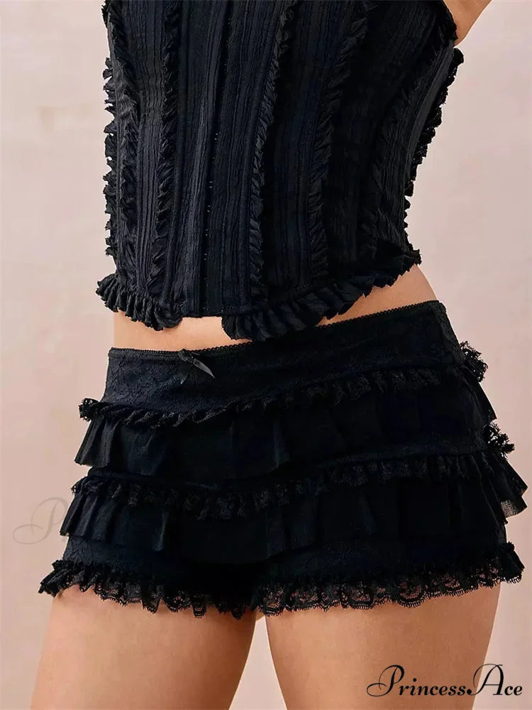Frilly Frill Stretchy Waist Short short-250223