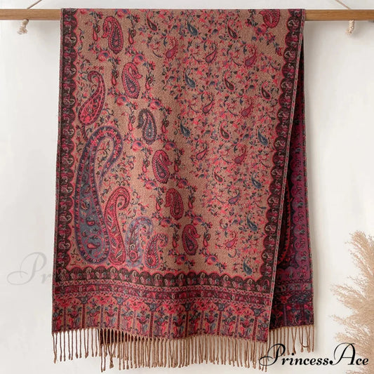 Fringe Cover Cashmere Pashmina Wrap Color1 scarf-241228