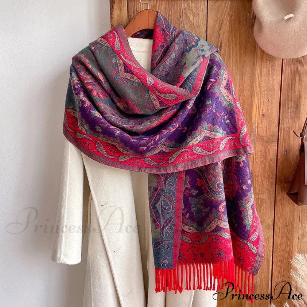 Fringe Cover Cashmere Pashmina Wrap Color12 scarf-241228