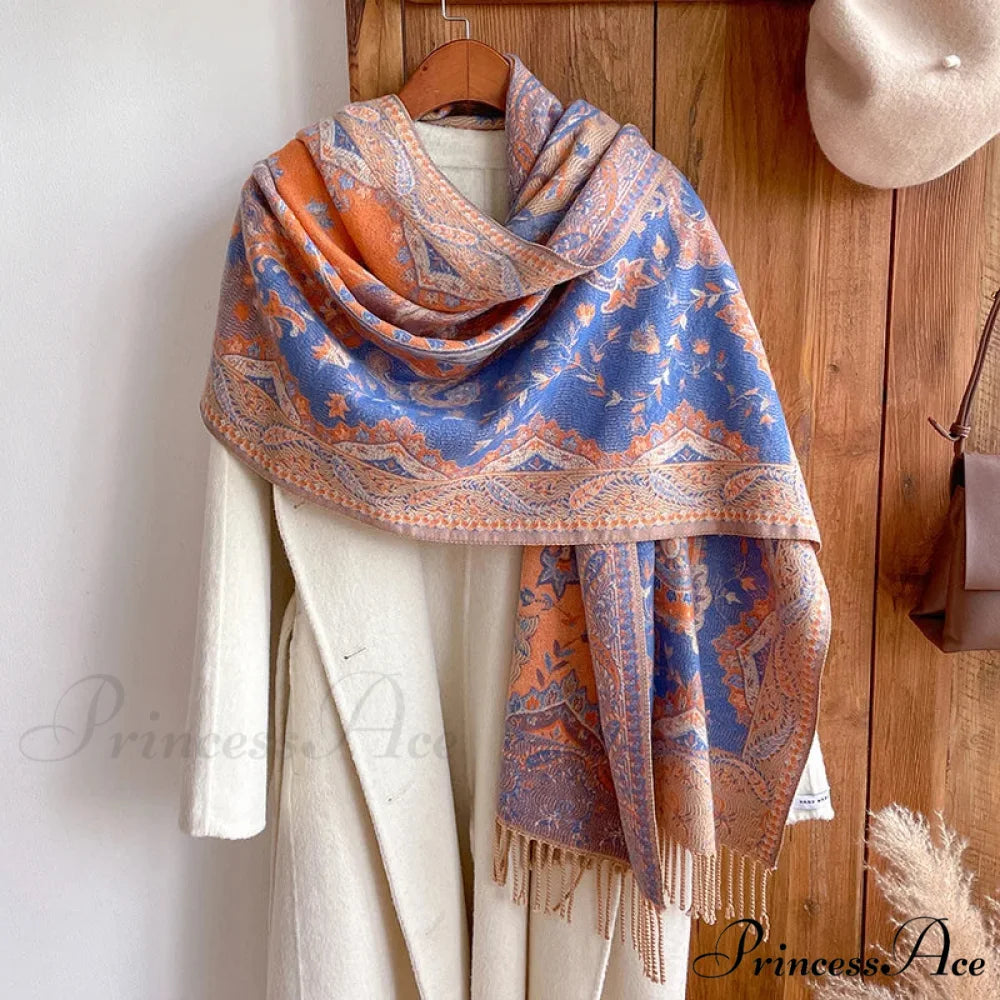 Fringe Cover Cashmere Pashmina Wrap Color13 scarf-241228