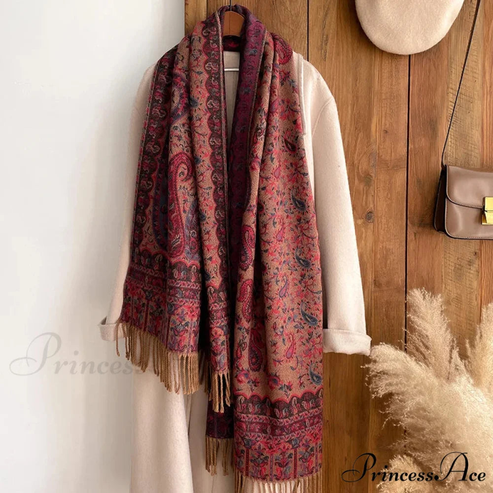 Fringe Cover Cashmere Pashmina Wrap scarf-241228