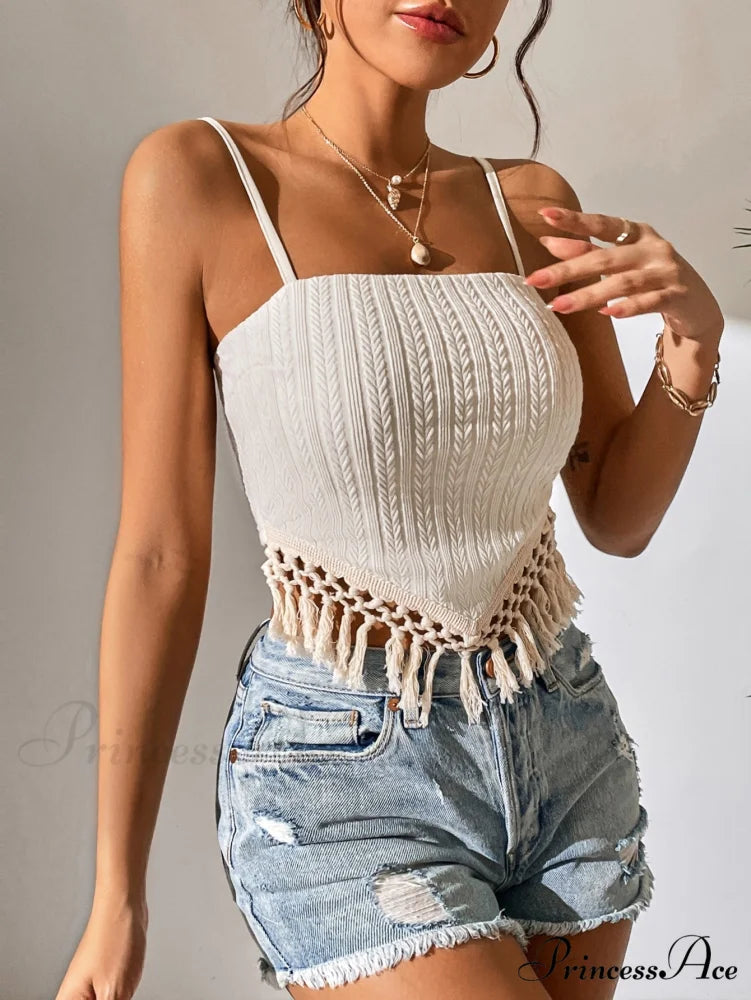 Fringe Trim Cami Top