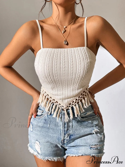 Fringe Trim Cami Top