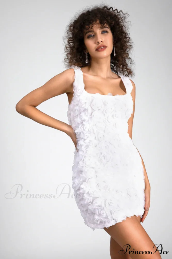 Fryni 3D Stylish Floral Mini Dress