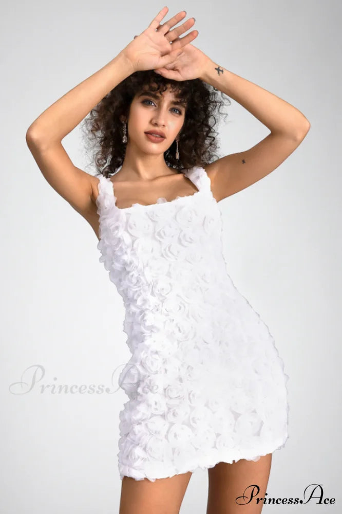 Fryni 3D Stylish Floral Mini Dress