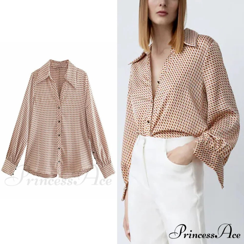 Fshion Woman Plaid Long Sleeve Blouse