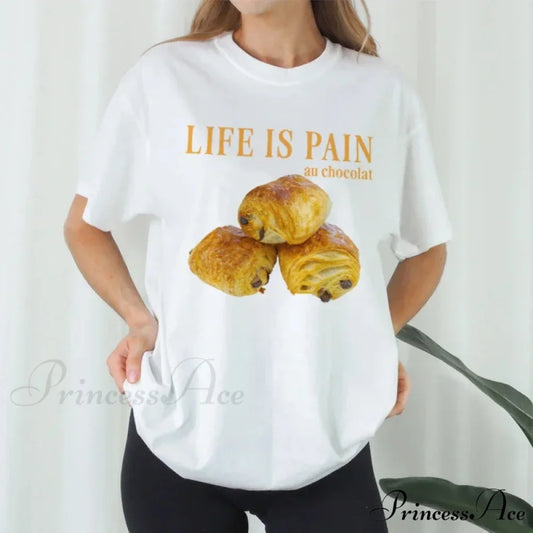 Funny Chocolate Croissant T-shirt WHITE / S t-shirt-250223