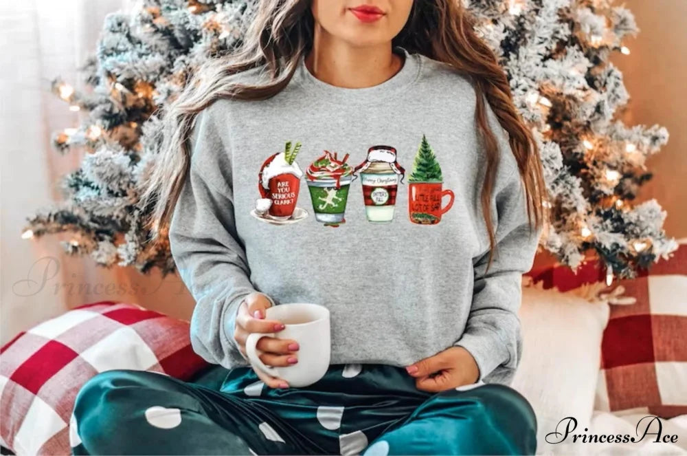 Funny Griswold Family Vacation Cute Coffee Christmas Hoodie Light Grey / S Christmas Hoodies-L