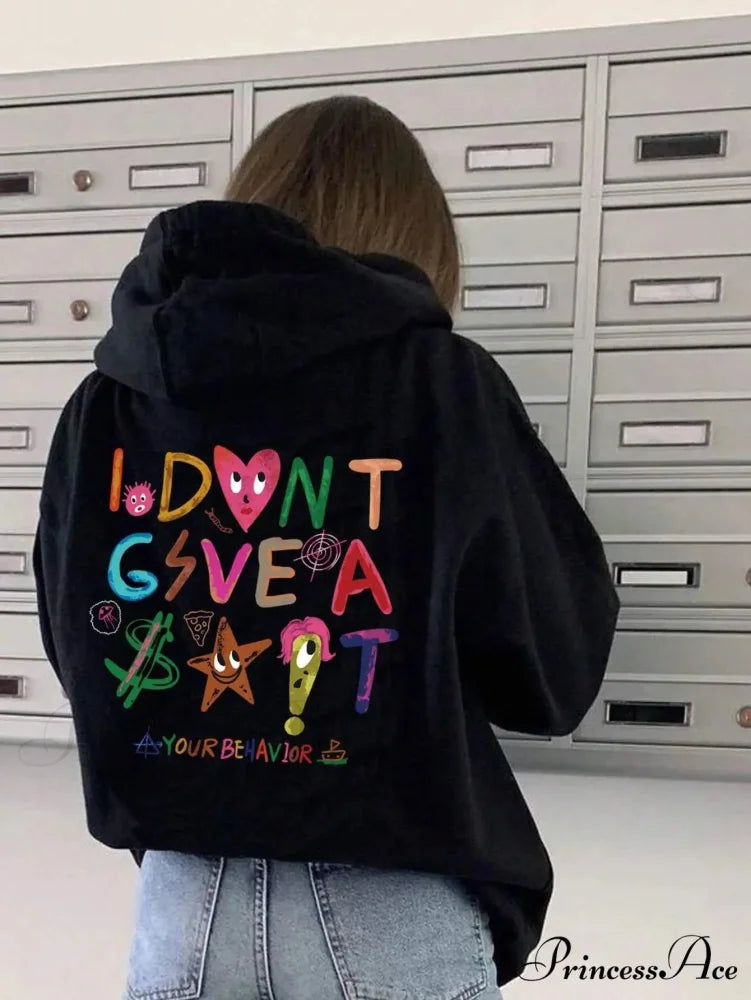 Funny Oversized Fleece Cozy Casual Hoodie Black / S