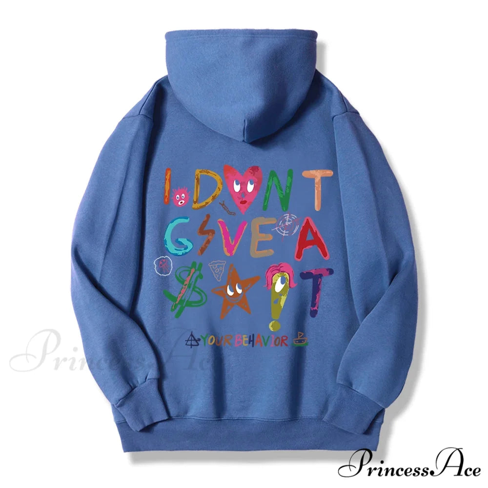 Funny Oversized Fleece Cozy Casual Hoodie Haze Blue / S