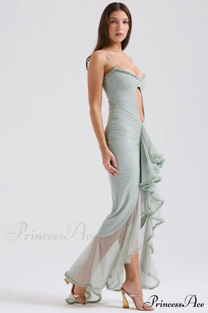 Gabriella Light Stylish Peach Ruffle Dress