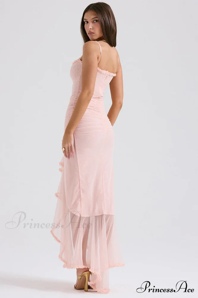 Gabriella Light Stylish Peach Ruffle Dress
