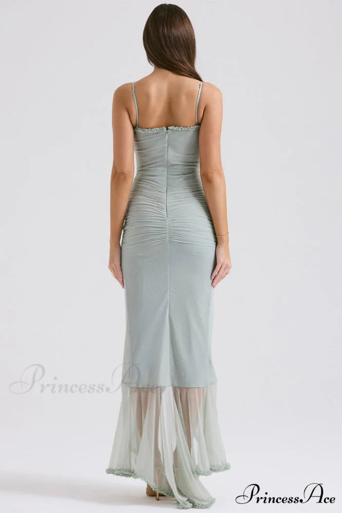 Gabriella Light Stylish Peach Ruffle Dress
