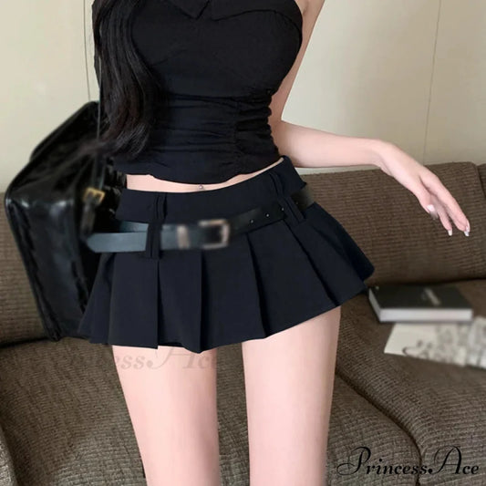 Gathered Cinched Celebration Waist Skirt black / M skirts-250223