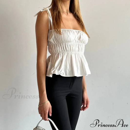 Gathered Open Rear Slim Crop Top croptop-250223