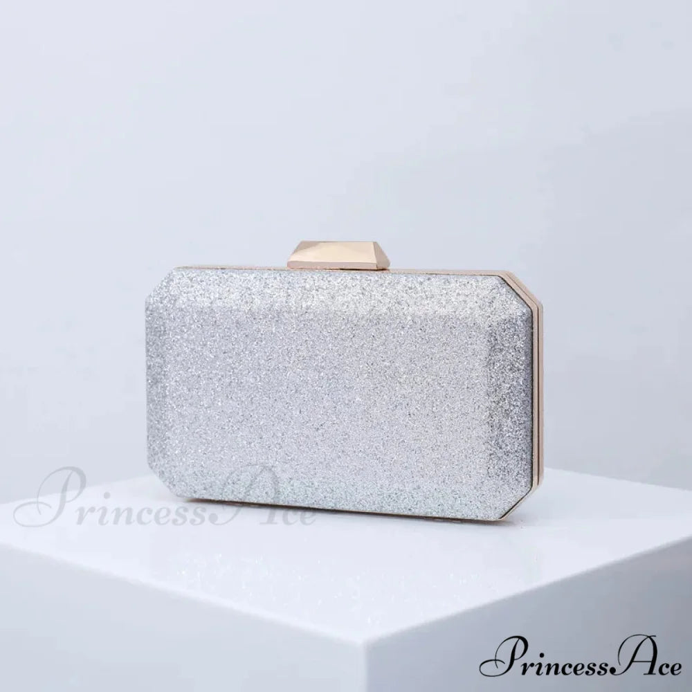 Gilded Amber Deluxe PU Clutch Wristlet Silver wristlet-250126