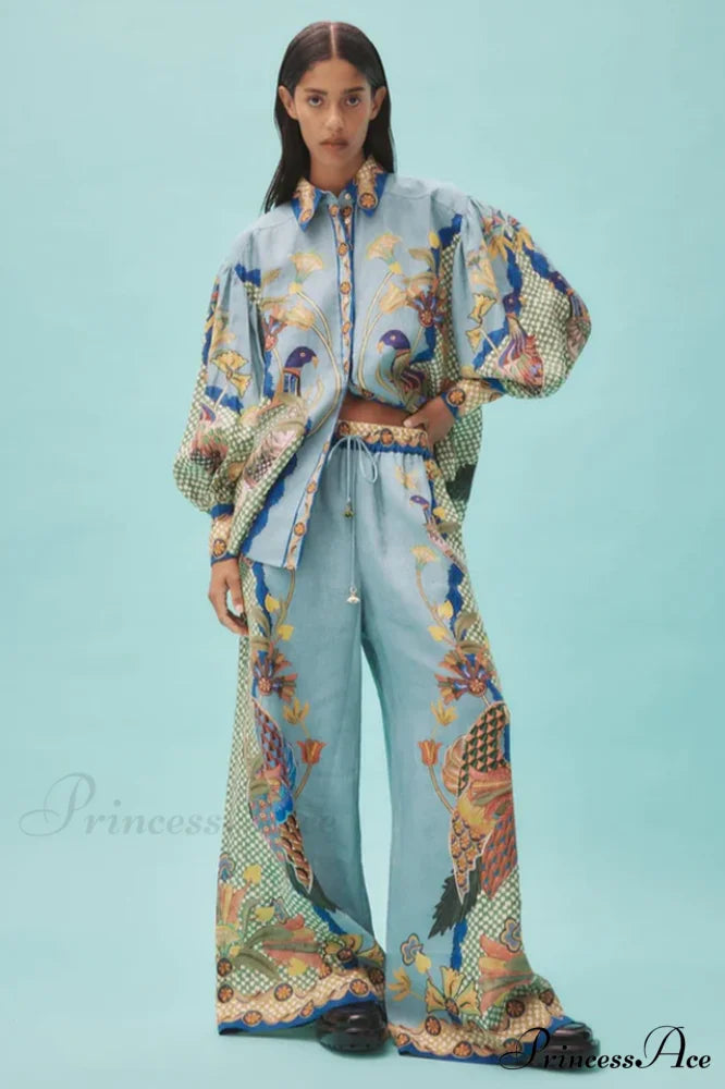 Gilly Shirt Stylish + Pant Set S / Multi Color