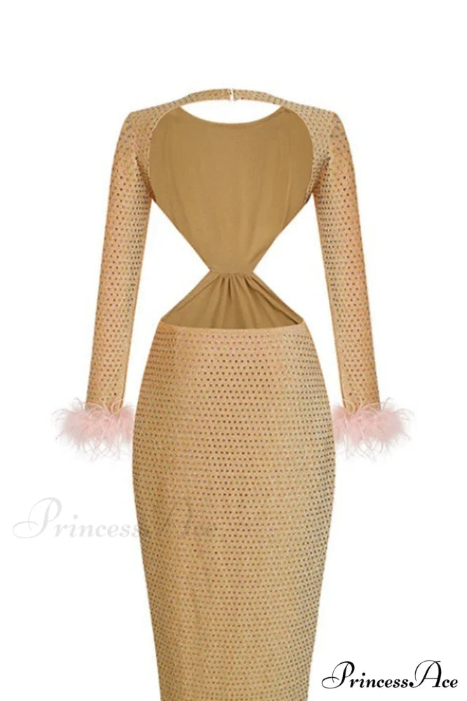Gina Yellow Stylish Crystal Dress