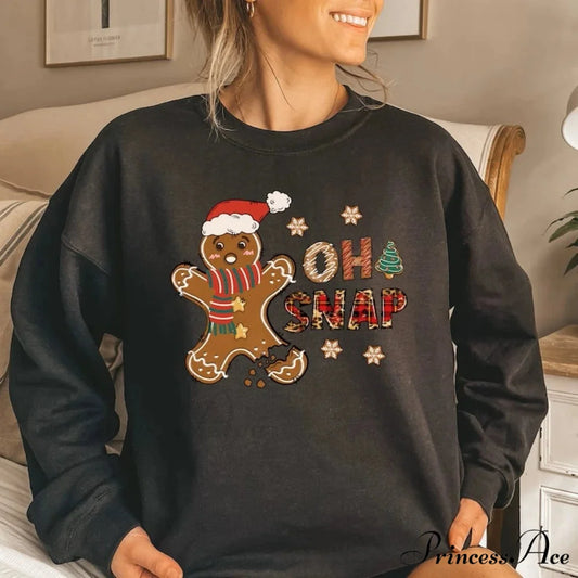 Gingerbread Christmas Cookie Cute Funny Kawaii Holiday Season Christmas Hoodie Black / S Christmas Hoodies-L