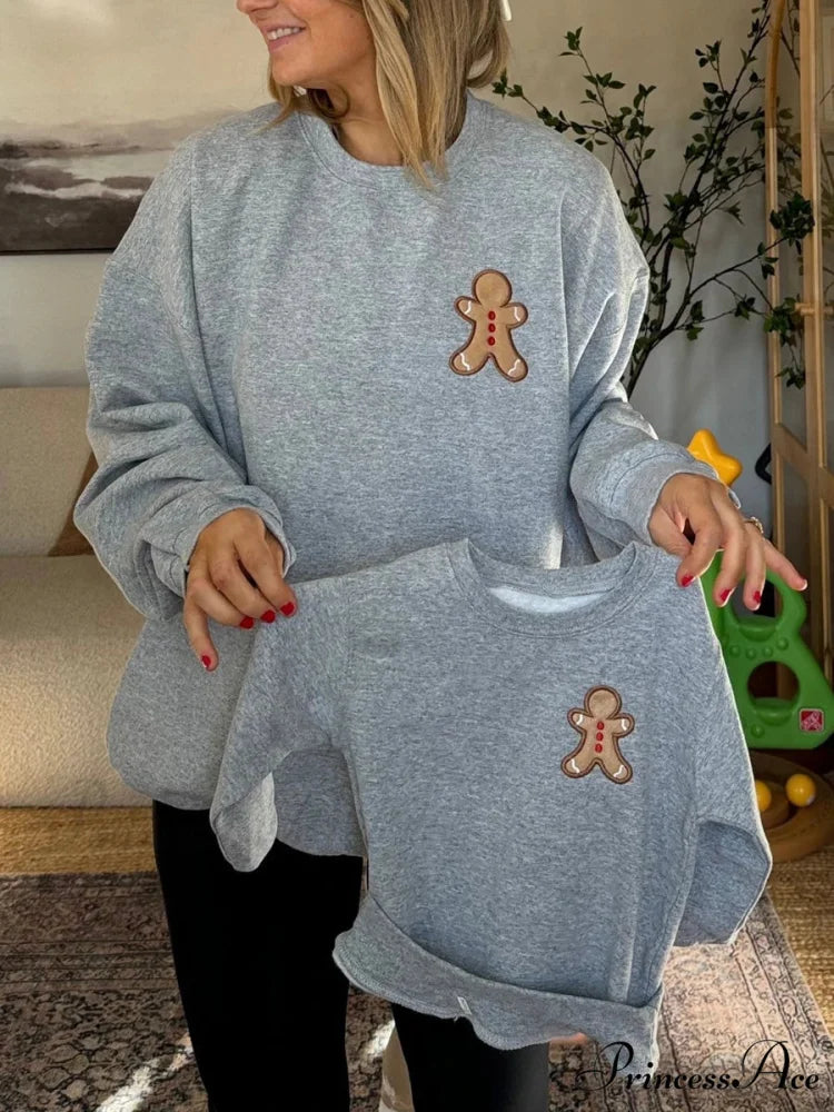 Gingerbread Crew Neck Christmas Hoodie Christmas Hoodies-L