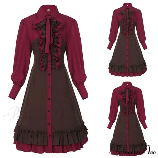 Glittering Elegant Sparkling Shimmering Sequins Evening Party Prom V-Neck High-Slit Waist Cut-Out Midi Dress Wine / S