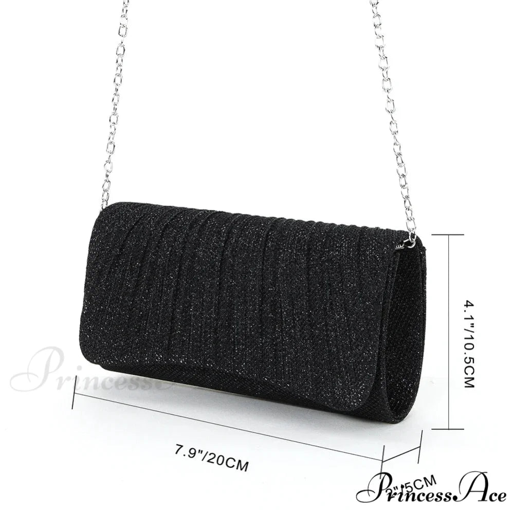 Glossy Shoulder Chain Satchel Marriage Cocktail Clutch Bag clutchbag-250126