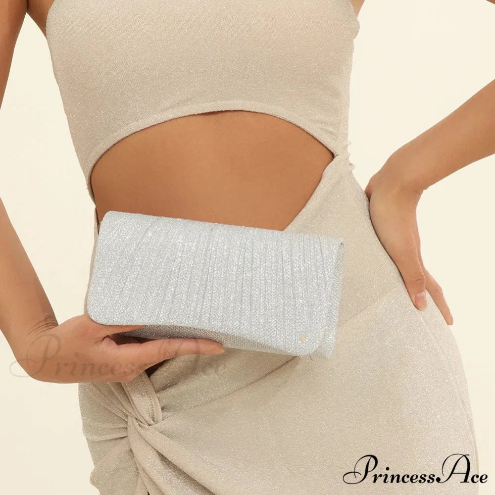 Glossy Shoulder Chain Satchel Marriage Cocktail Clutch Bag clutchbag-250126