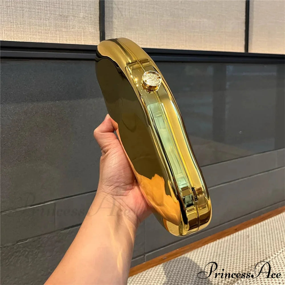 Gold Acrylic Evening Purse Designer Wedding Bag clutchbag-250126