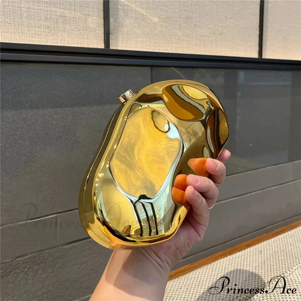 Gold Acrylic Evening Purse Designer Wedding Bag clutchbag-250126