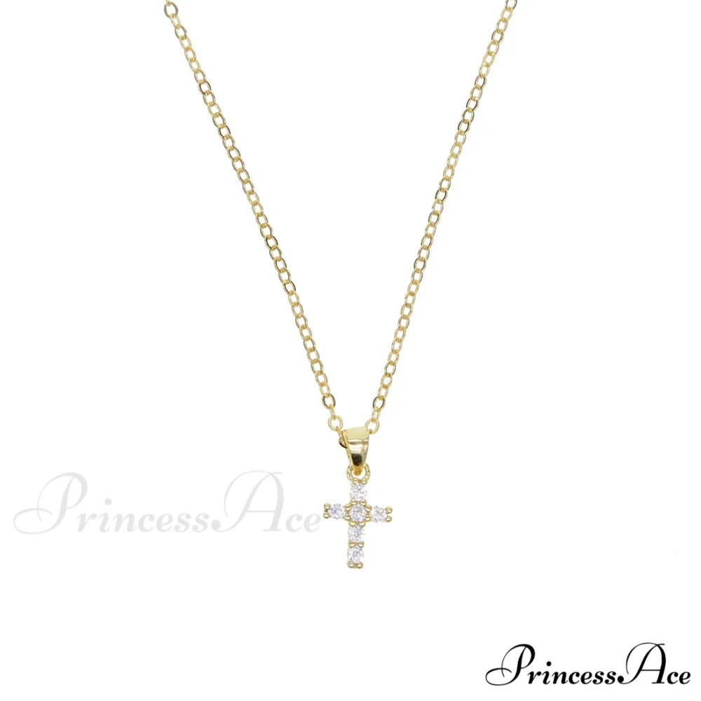 Gold Cross Pendant Necklace