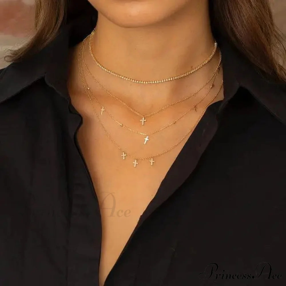 Gold Cross Pendant Necklace