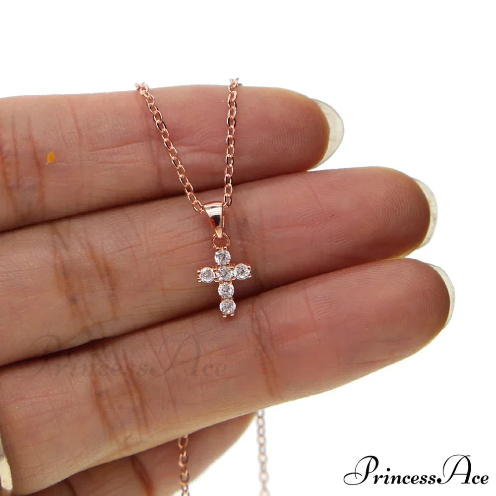 Gold Cross Pendant Necklace